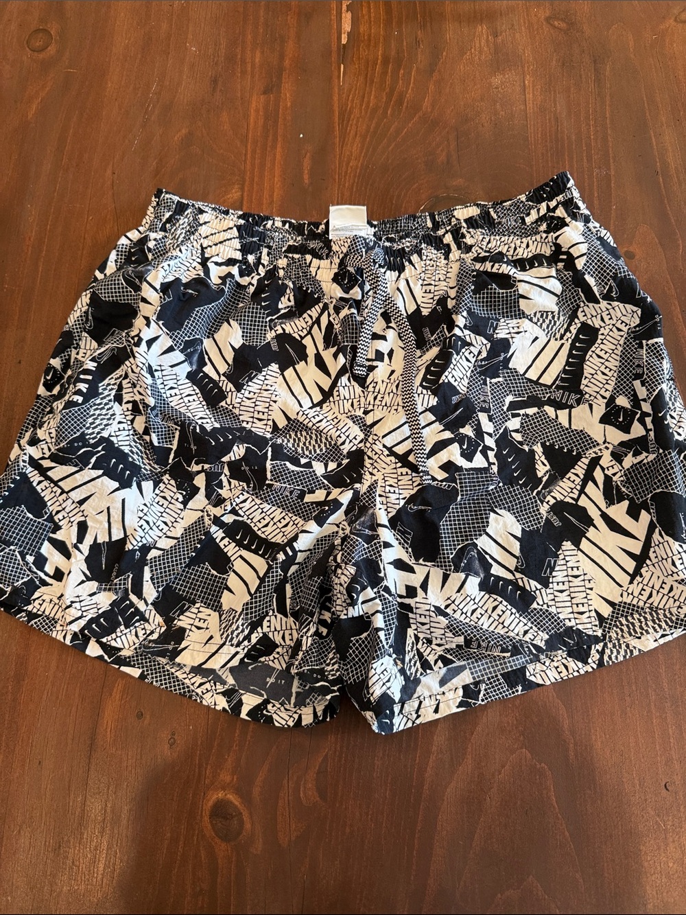Nike Men’s Black & White Graphic Swim Shorts